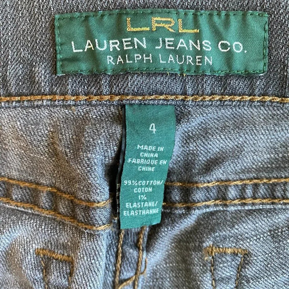 Lauren Ralph Lauren Womens Sz 4 Modern Straight Low Rise Cuffed Denim Gray Jeans - Picture 15 of 16